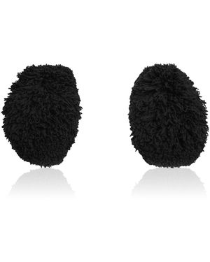Alaïa Bubble Knit Wool Cuffs - Black
