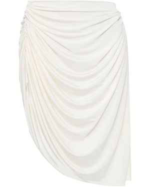 BALYKINA Draped Satin Midi Cape-To-Skirt - White