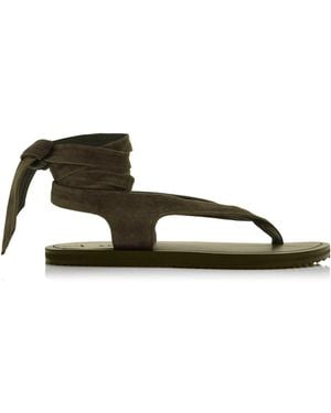 A.Emery Elmer Lace-Up Suede Sandals - Black