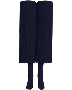 Alaïa Fringed High Socks - Blue