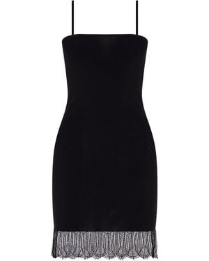 Zeynep Arcay Mini Knit Lace Dress - Black