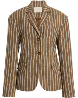 Ulla Johnson Matteo Striped Cotton-Blend Jacket - Brown