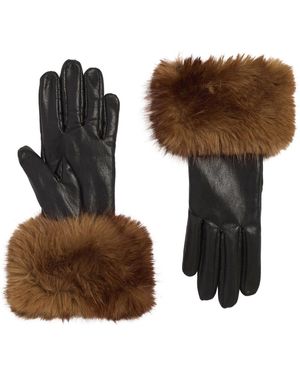 Apparis Betty Faux Mink Gloves - Brown