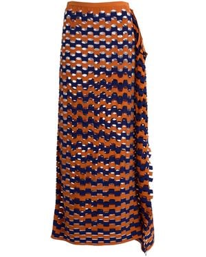 Zankov Angelino Open-Knit Maxi Skirt - Red