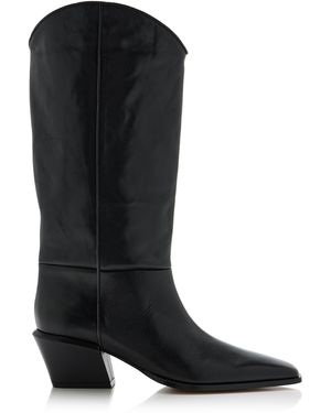Paris Texas Bettina Leather Western Boots - Black