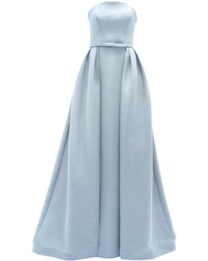 Amsale Strapless Column Gown With Overskirt - Blue