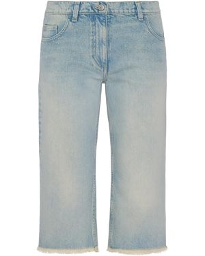 Magda Butrym Frayed-Hem Denim Straight-Leg Jeans - Blue
