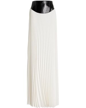 Brandon Maxwell Laurel Pleated Maxi Skirt - White