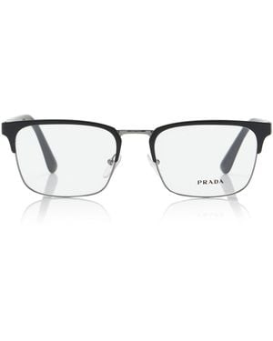 Prada Square-Frame Metal Glasses - Metallic