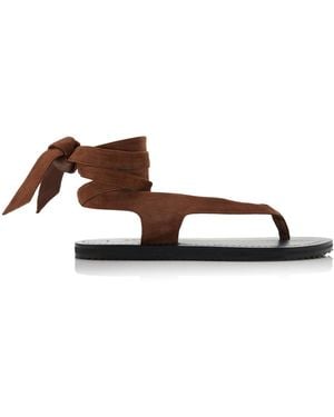 A.Emery Elmer Lace-Up Suede Sandals - Brown