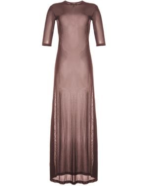 The Park Ramya Semi-Sheer Lyocell Maxi Dress - Brown