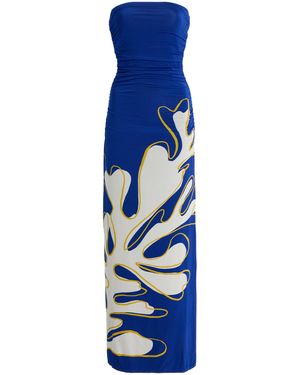 Cala De La Cruz Daphne Stretch-Knit Maxi Dress - Blue