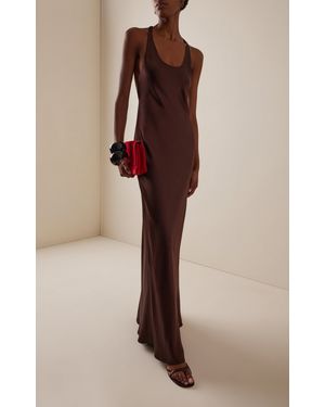 STAUD Exclusive Trinity Lace-Inset Silk Maxi Slip Dress in Green | Lyst  Australia