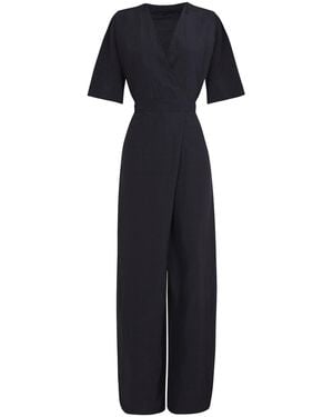Cortana Elena Wrap-Top Jumpsuit - Black