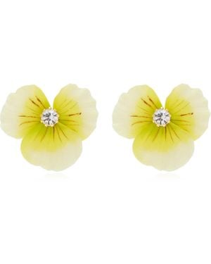 Jennifer Behr Aleah Sculpted Flower Earrings - Yellow