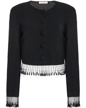 By Malene Birger Shelly Beaded Knit Jacket - Black
