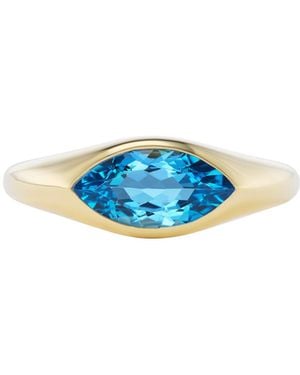 Emily P. Wheeler Marquis 18K Topaz Ring - Blue
