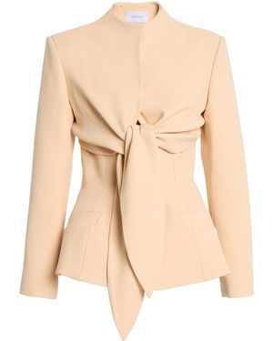 Harithand Exclusive Tied Double Crepe Jacket - Natural