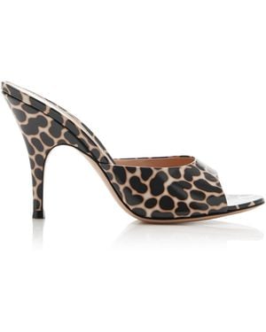 Gianvito Rossi Printed Leather Mules - Metallic