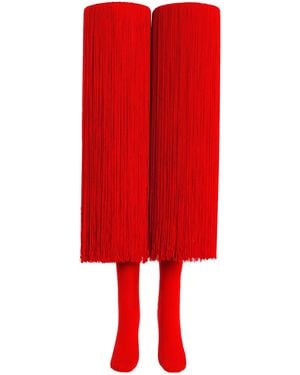 Alaïa Fringed High Socks - Red