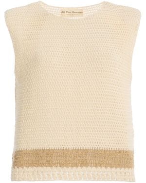 All That Remains Exclusive Willow Crocheted Cotton Top - Natural