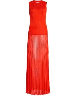 Zankov Gretchen Knit Jersey Maxi Dress - Red