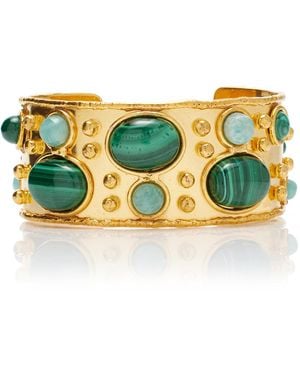 Sylvia Toledano Byzantine 22K-Plated Malachite And Amazonite Cuff - Yellow