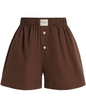 Comme Si La Classica Cotton-poplin Boxer Shorts - Brown