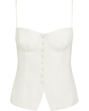 Onia Air Linen Underwire Corset Top - White