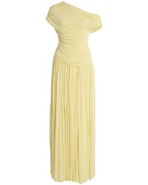 Jonathan Simkhai Rhiannon Ruched Midi Dress - Yellow