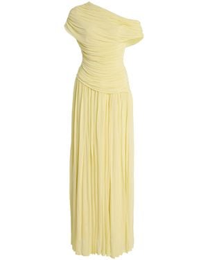 Jonathan Simkhai Rhiannon Ruched Midi Dress - Yellow