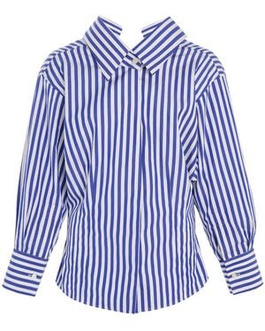 Givenchy Sculpted Striped Cotton Poplin Shirt - Blue