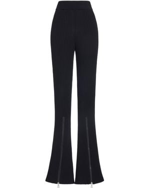 Moncler Zipped Flared-leg Knit Ski Trousers - Blue