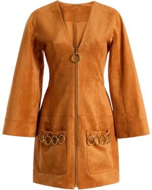 Alexis Anesa Faux Suede Mini Dress - Orange