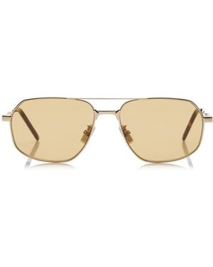 Givenchy One Aviator-Frame Metal Sunglasses - Natural