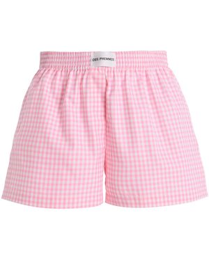 DES_PHEMMES Exclusive Riviera Gingham Cotton Mini Shorts - Pink