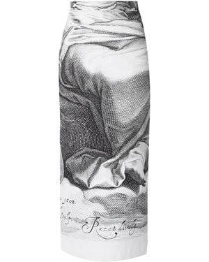 Erdem Mariana Cotton Midi Skirt - Gray