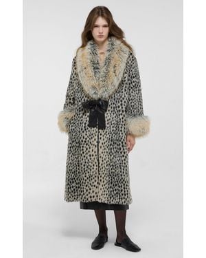 DUCIE Sabina Faux Fur Coat - Multicolour