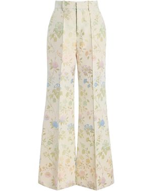 Rosie Assoulin Panelled Jacquared Flared-Leg Trousers - White