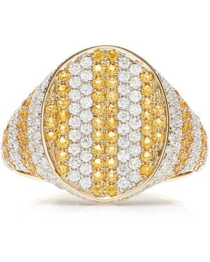 Yvonne Léon Exclusive Riviera 9K Citrine; Diamond Signet Ring - Metallic