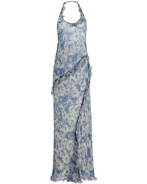 SIR. Lilia Halter Chiffon Maxi Dress - Blue
