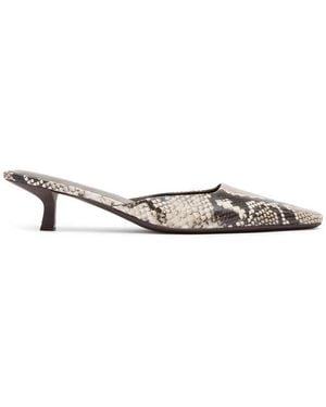 St. Agni Mira Snake-Effect Embossed Leather Mules - Multicolor