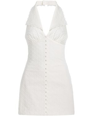 Mirror Palais Collared Cotton Mini Dress - White