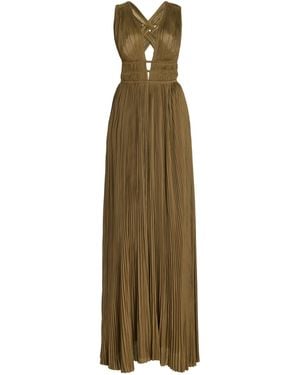 Ulla Johnson Veda Plissé Georgette Gown - Natural