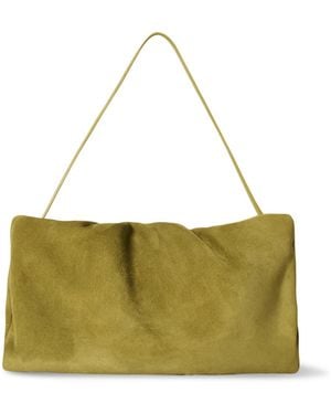 The Row Xl Bourse Suede Bag - Green