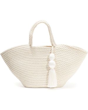 Carolina Herrera Lupe Large Rope Tote - White