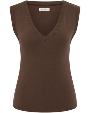 St. Agni Organic-Cotton Tank Top - Brown