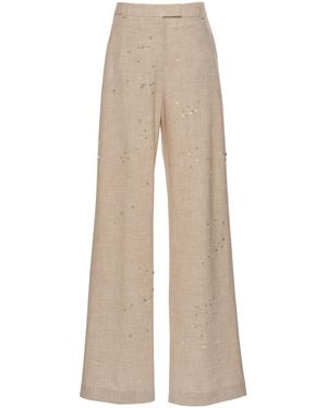 DES_PHEMMES Mid-Rise Wide-Leg Pants - Natural