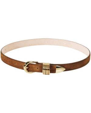 DEHANCHE Hollyhock Suede Belt - White