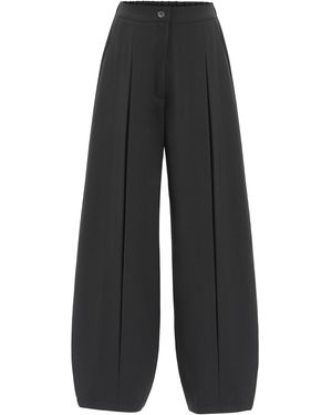 Source Unknown Mika Fluid Tuck Straight Leg Trousers - Black